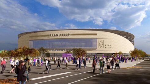 Rendering of the new Ryan Field. | Northwestern University.
