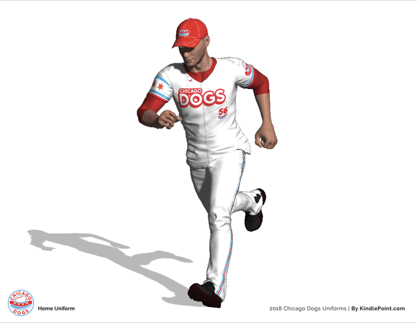 The “home” uniforms for the Chicago Dogs baseball team were revealed Tuesday. | Provided Photo