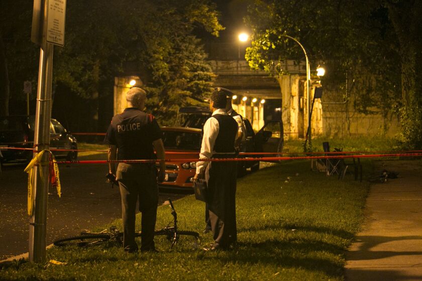 A woman and a man were both killed and three others were injured in a shooting early Tuesday in Fuller Park. | Ashlee Rezin/For the Sun-Times