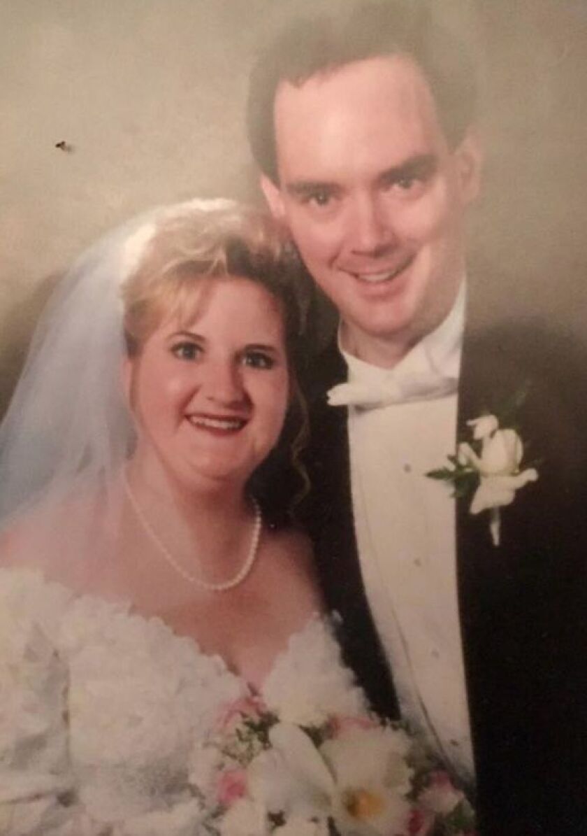 Mary Burke-Griffin and her husband, Martin, on their wedding day. | Supplied photo
