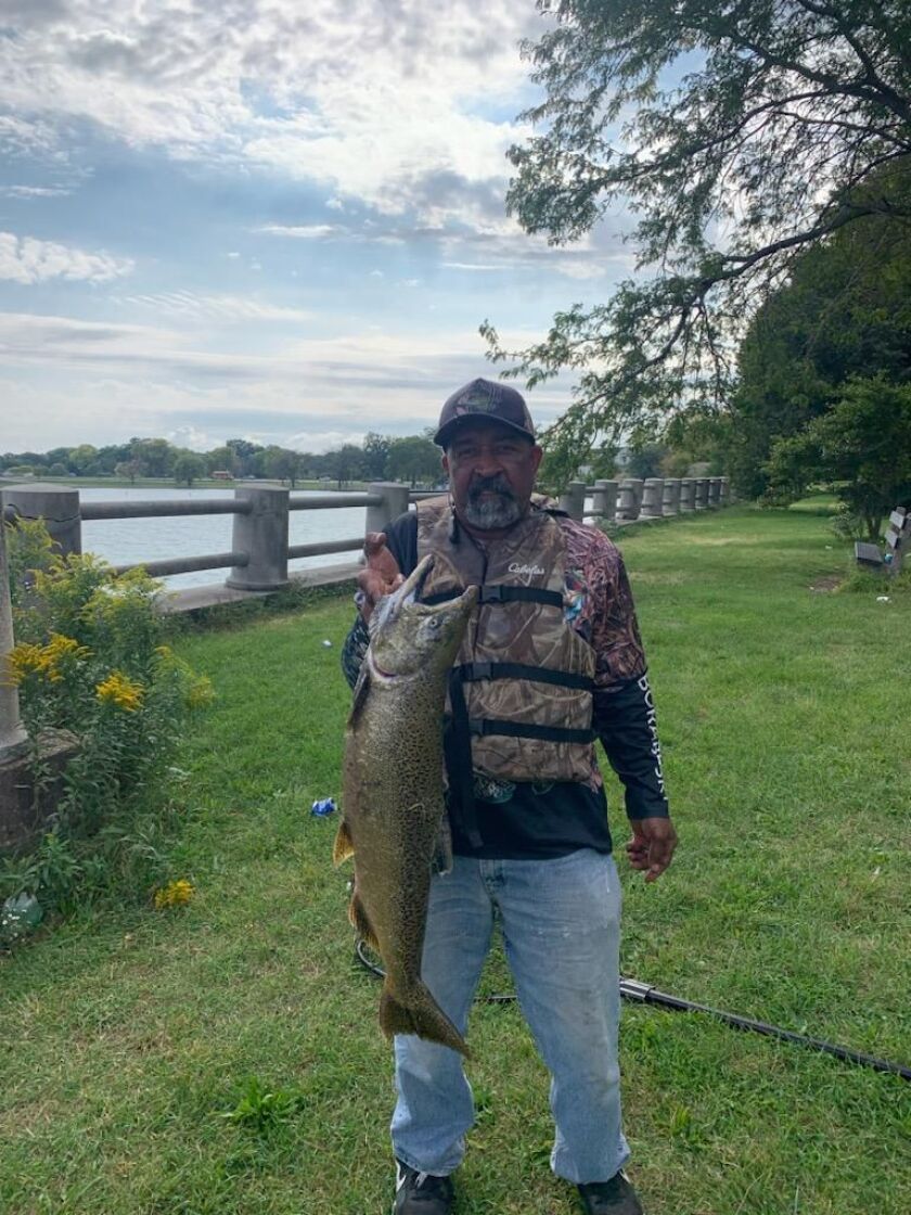 BoRabb Williams with another Chinook caught at Jackson Park. Provided photo