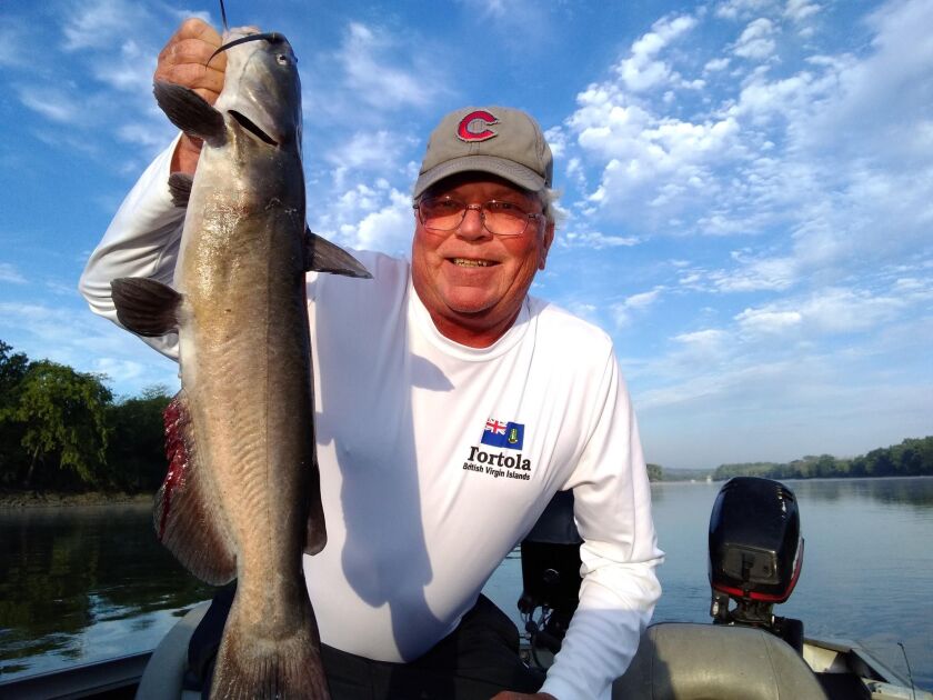 Pete Riedesel caught a good catfish on a topwater. Provided photo