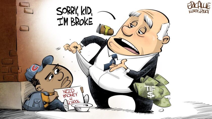 Cartoon from the Illinois Policy Institute website that was removed August 16, 2017. From IPI website