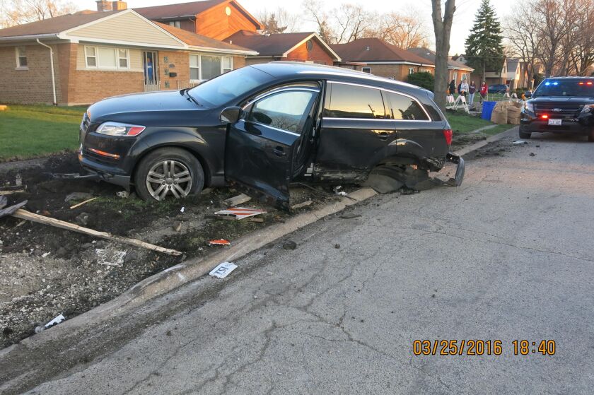 The 2007 Audi Utility vehicle Giovanni Castrejon, 23, was driving Friday night in west suburban Riverside when he crashed. | Riverside Police Department