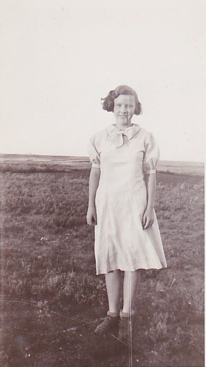 Young Vivian Hanson Meehan grew up in Sanish, North Dakota.