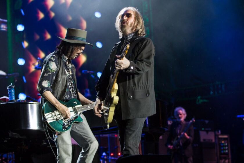 Tom Petty and Mike Campbell perform inWrigley Field on Thursday, June 29, 2017. | Santiago Covarrubias/For the Sun-Times