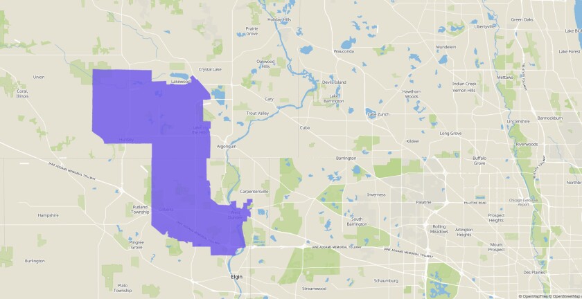 Illinois House 66th District map.