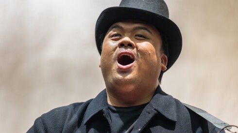 Mc Jefferson Agloro in rehearsals for the opera "Proving Up."