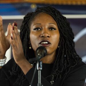 Amara Enyia speaks at a West Side mayoral candidates forum last year. | Tyler LaRiviere/Sun-Times