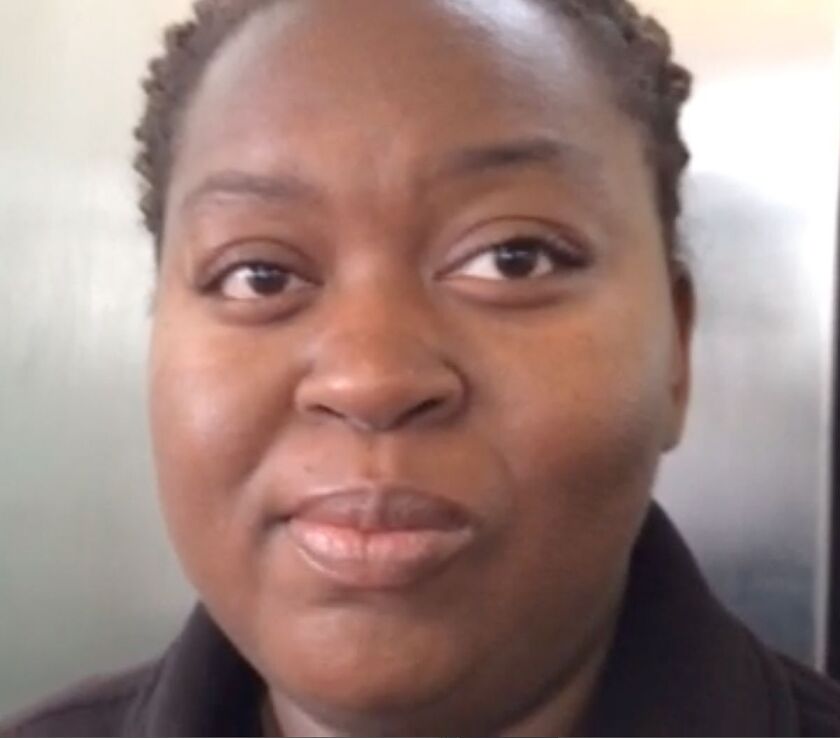 <small><strong>Danielle Hayden said “it’s only right” that Obama’s library be built in Chicago. | Stefano Esposito/Sun-Times</strong></small>