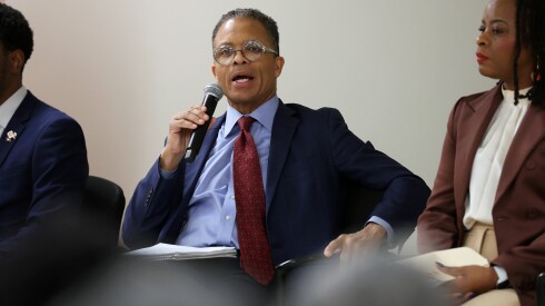 Illinois Congressional District 2 candidate Jesse Jackson, Jr., participates at a forum hosted by Delta Sigma Theta at Southland College Prep Charter High School Feb. 5 in Richton Park.