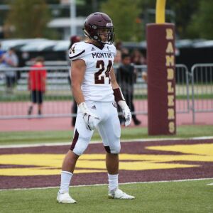 Montini’s Nicholas Fedanzo (24) awaits a kickoff. Allen Cunningham/For the Sun-Times.
