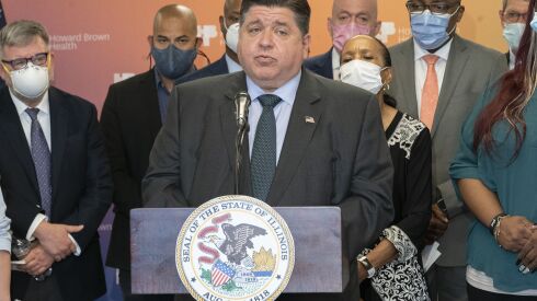 Gov. Pritzker speaks at a news conference called Friday within an hour of the Supreme Court’s decision to overturn Roe v. Wade. The governor said he will call for a special session on reproductive health issues.