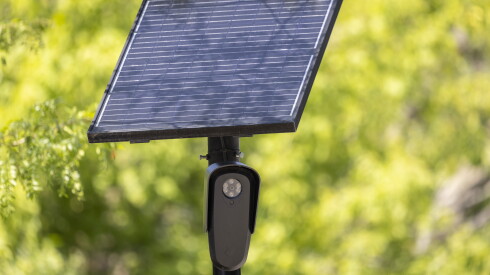 A Flock Safety camera aimed at traffic in downtown Highland Park, Monday, Aug. 3, 2026.