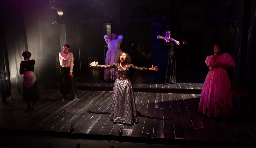 Kyrie Courter plays the title role in the BoHo Theatre production of “Marie Christine.” (Photo: Katie Stanley)