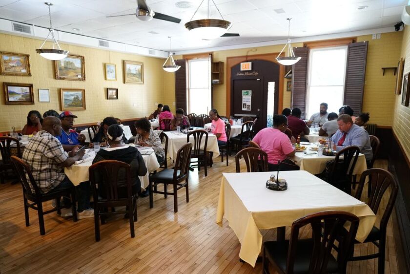 The dining room at Hidden Manna Cafe in Matteson, located at 3613 216th St.