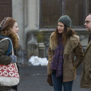 This image released by Netflix shows, from left, Kayli Carter, Kathryn Hahn and Paul Giamatti in a scene from “Private Life,” premiering on Oct. 5. | Jojo Whilden/Netflix via AP