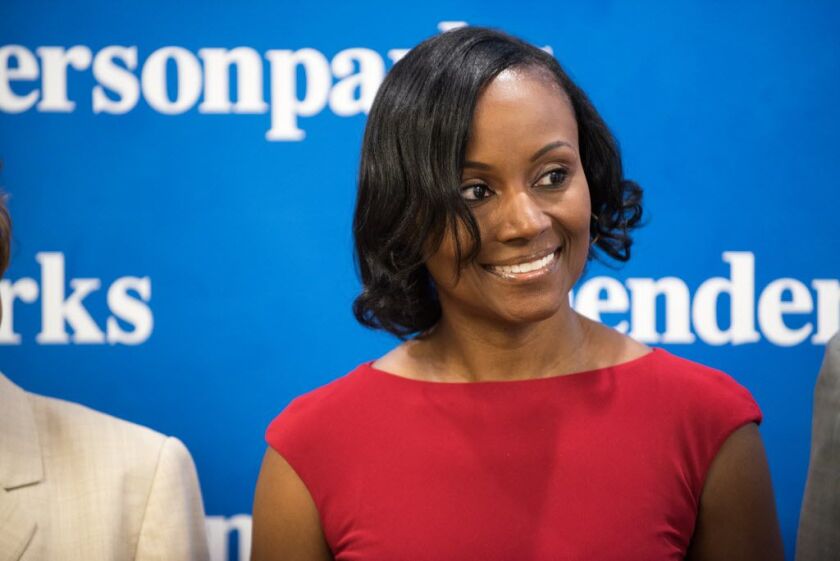 Attorney Rhonda Crawford on Sept. 22. Her being allowed to don judicial robes and hear cases prompted an Illinois Judicial Inquiry Board investigation that found Cook County Circuit Judge Valarie E. Turner “mentally unable to perform her duties.” | Max He