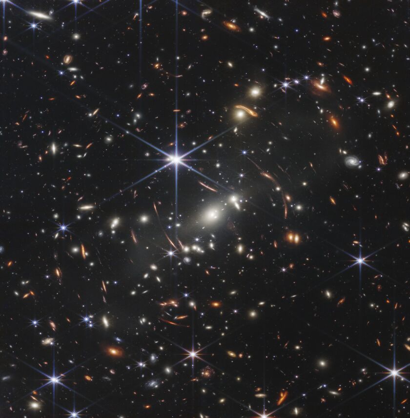 Galaxy cluster SMACS 0723, captured by the James Webb Space Telescope.