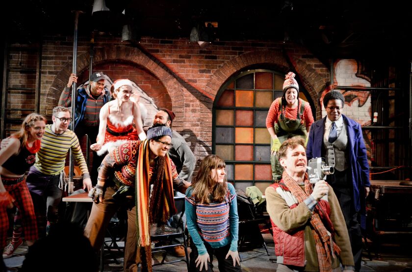 Courtney Jones, Parker Guidry, Ron King, Aubrey McGrath, Danielle Davis, Charles Benson, Ella Pennington, Deanalis Resto, Matt Edmonds, Nicole Michelle Haskins in “Rent” at Theo Ubique| PHOTO BY ADAM VENESS