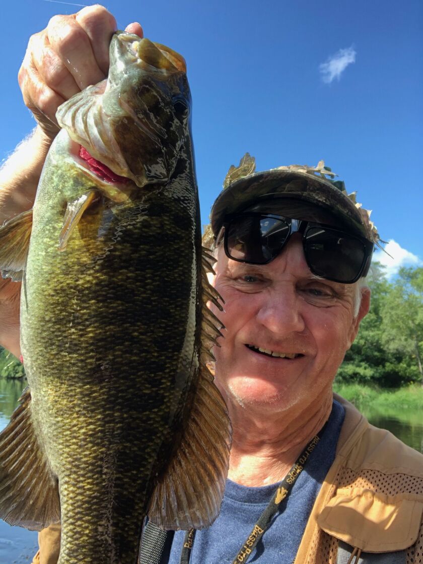 George Peters with a smallmouth bass from the Kankakee River. Provided photo