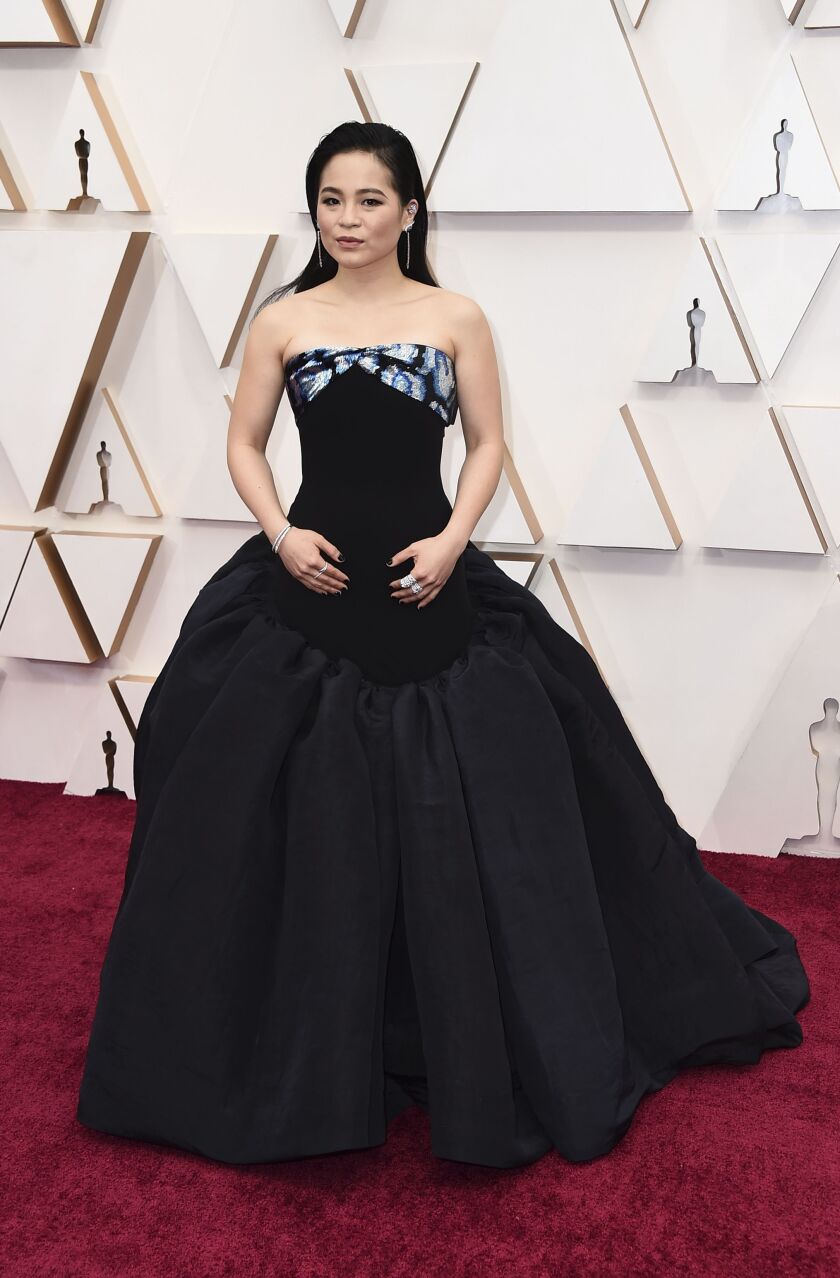 Kelly Marie Tran arrives at the Oscars on Sunday night.
