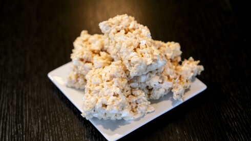 Honey butter with miso rice crispies is made from author Mia P. Manansala’s recipe at the Miele Experience Center Chicago at THE MART in River North, Wednesday, Nov. 12, 2025.