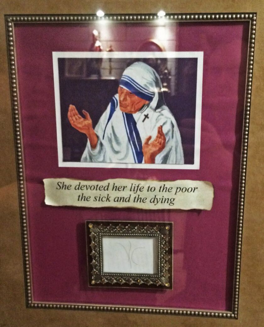 Strands of hair from Mother Teresa at Shrine of All Saints. | Robert Herguth / Sun-Times
