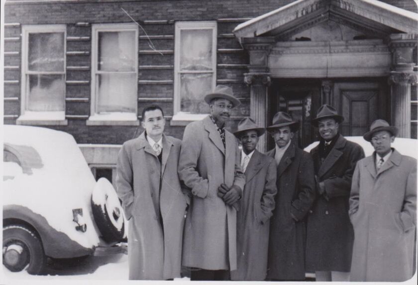 Dr. Yrech Pardo (second from right) and other physicians from Provident Hospital in the winter that stretched from 1949-1950. | Provided photo
