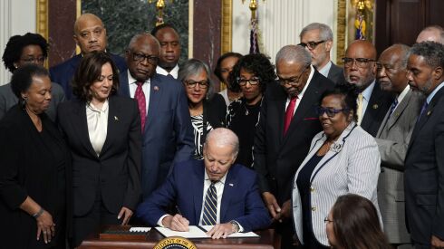 President Joe Biden Emmett Till and Mamie Till-Mobley National Monument signing