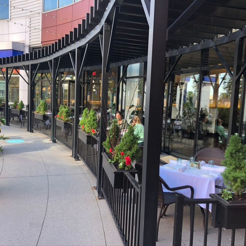 Dine beneath a pergola at Pacino’s in the South Loop.