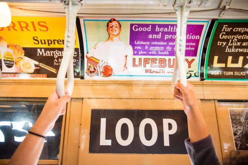 In honor of the 125th anniversary of the CTA’s elevated system a vintage 4000-series train, which was used between 1923 and the early 1970’s, operated in the loop Tuesday, June 6th, 2017. | James Foster/For the Sun-Times