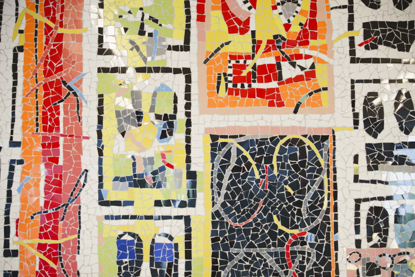 “Broken Man,” a mosaic by Rashid Johnson at the Obama Presidential Center,