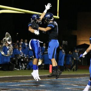 Lincoln-Way East’s Matt Judd, left, and Jackson Ritter celebrate. Allen Cunningham/For the Sun-Times.