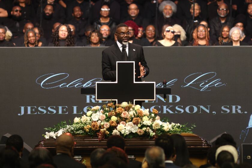 Mayor Brandon Johnson speaks at the House of Hope