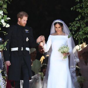 Prince Harry and Meghan Markle leave St George’s Chapel after their wedding. | Jane Barlow – WPA Pool/Getty Images