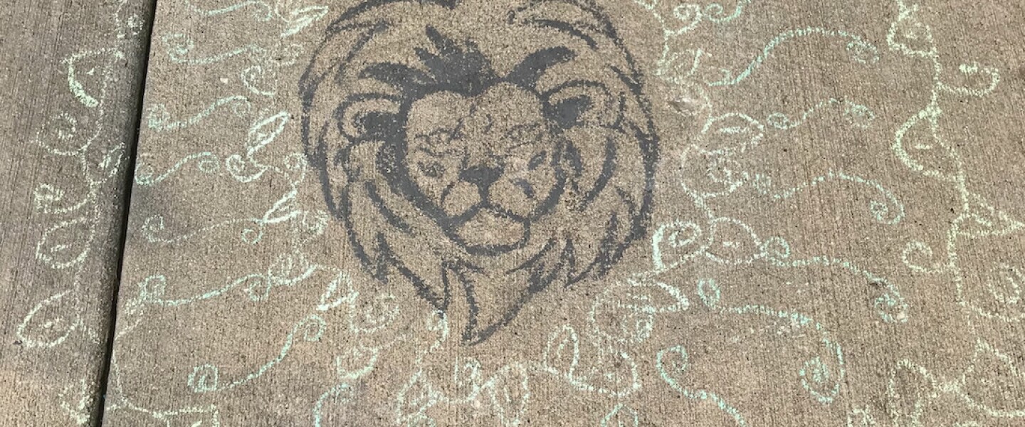 Chalk art by Annaliah S., 11, a sixth-grader at Harvard Junior High School in Harvard.