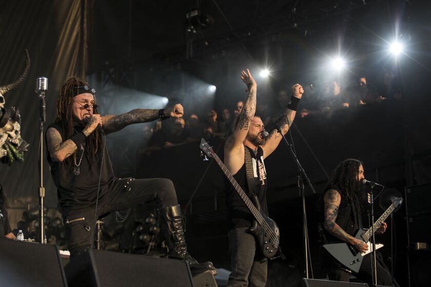 Ministry performs on day one of Riot Fest in Douglas Park on Friday. | Ashlee Rezin/Sun-Times
