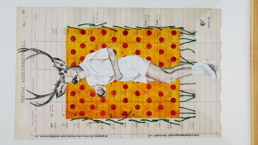 Chris Pappan (KanzaOsage, Lakota), ‘“...Of White Bread and Miracles (Ghost Dance),” 2022.