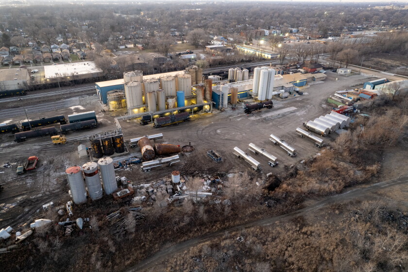 An aerial view of Pullman Innovations, a company located at 2701 E. 100th St. in the Southeast Side.