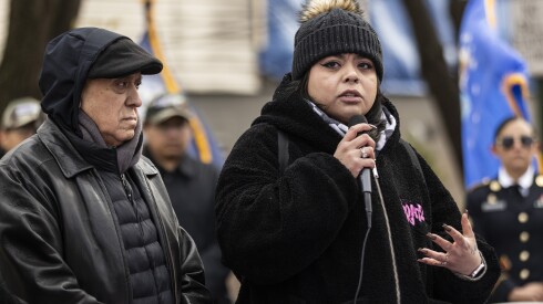 Miguel Perez Jr.'s father Miguel Perez Sr. and daughter Daycee Perez.