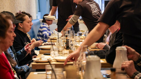Families and couples enjoy breakfast at the Southport Grocery and Cafe in Lake View.
