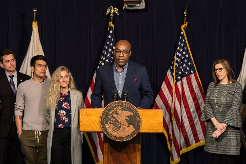 State Sen. Kwame Raoul speaks in March against the U.S. Commerce Department’s decision to add a question about citizenship on the 2020 Census. | Erin Brown/Sun-Times