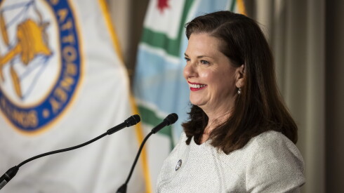 Eileen O’Neill Burke speaks after taking the oath of office and being sworn in as the Cook County State's Attorney during an event at The Ivy Room in River North, Monday, Dec. 2, 2024.
