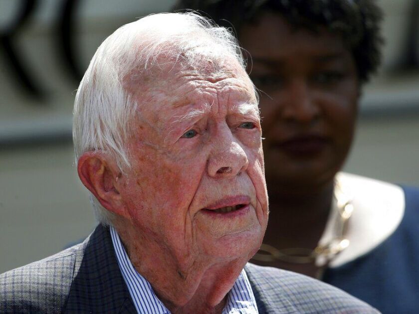A spokeswoman says former U.S. President Jimmy Carter says he has broken his hip. She said that Carter underwent surgery at a medical center in Americus, Ga. | AP file photo