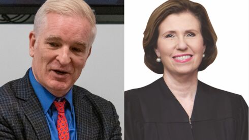 Former Lake County Sheriff Mark Curran and Lake County Judge Elizabeth Rochford.