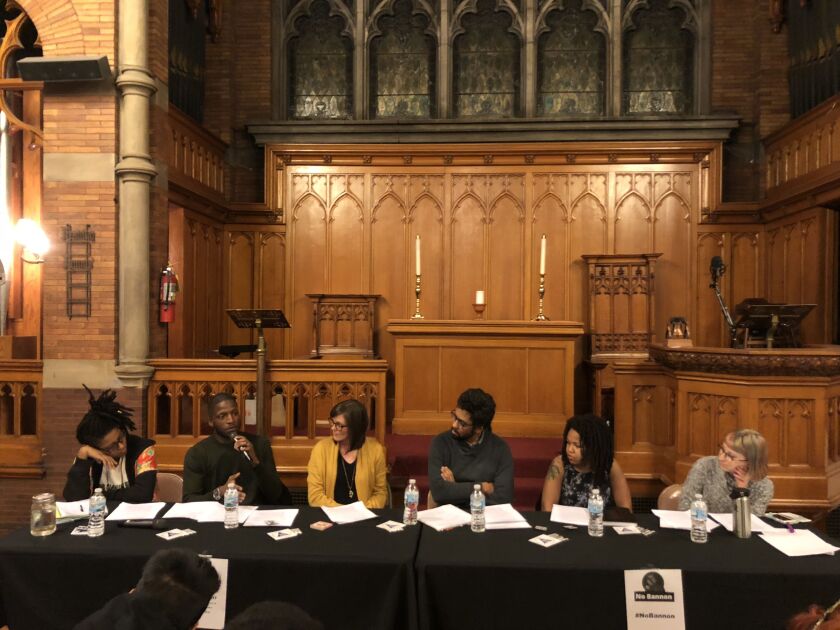 From left to right: Jireh L. Drake, Edward Ward, Samantha Eyler-Driscoll, Anton Ford, Cosette Hampton and Arianna Gass | Pete Grieve for the Sun-Times