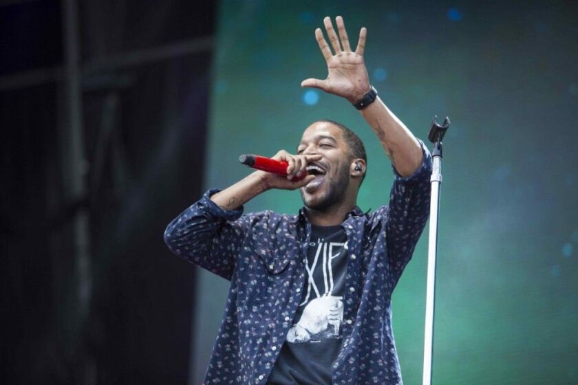 Kid Cudi, in a Pixies T-shirt, performs Saturday at Lollapalooza. | Saiyna Bashir/Sun-Times