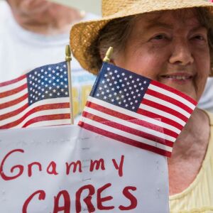 Pat Deep at the Families Belong Together march. | James Foster/For the Sun-Times