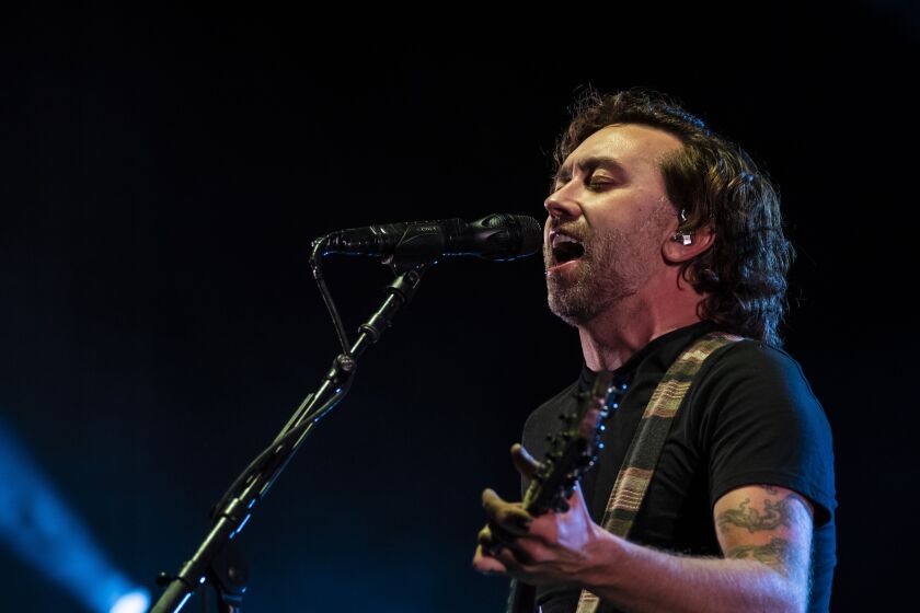 Tim McIlrath, of Rise Against, performs on Day 3 of Riot Fest.